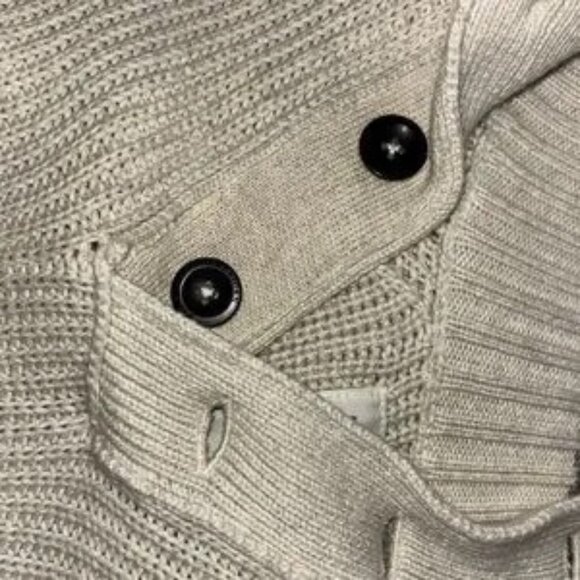 American eagle cable knit beige classic pullover men's sweater thick soft cotton - Picture 4 of 9